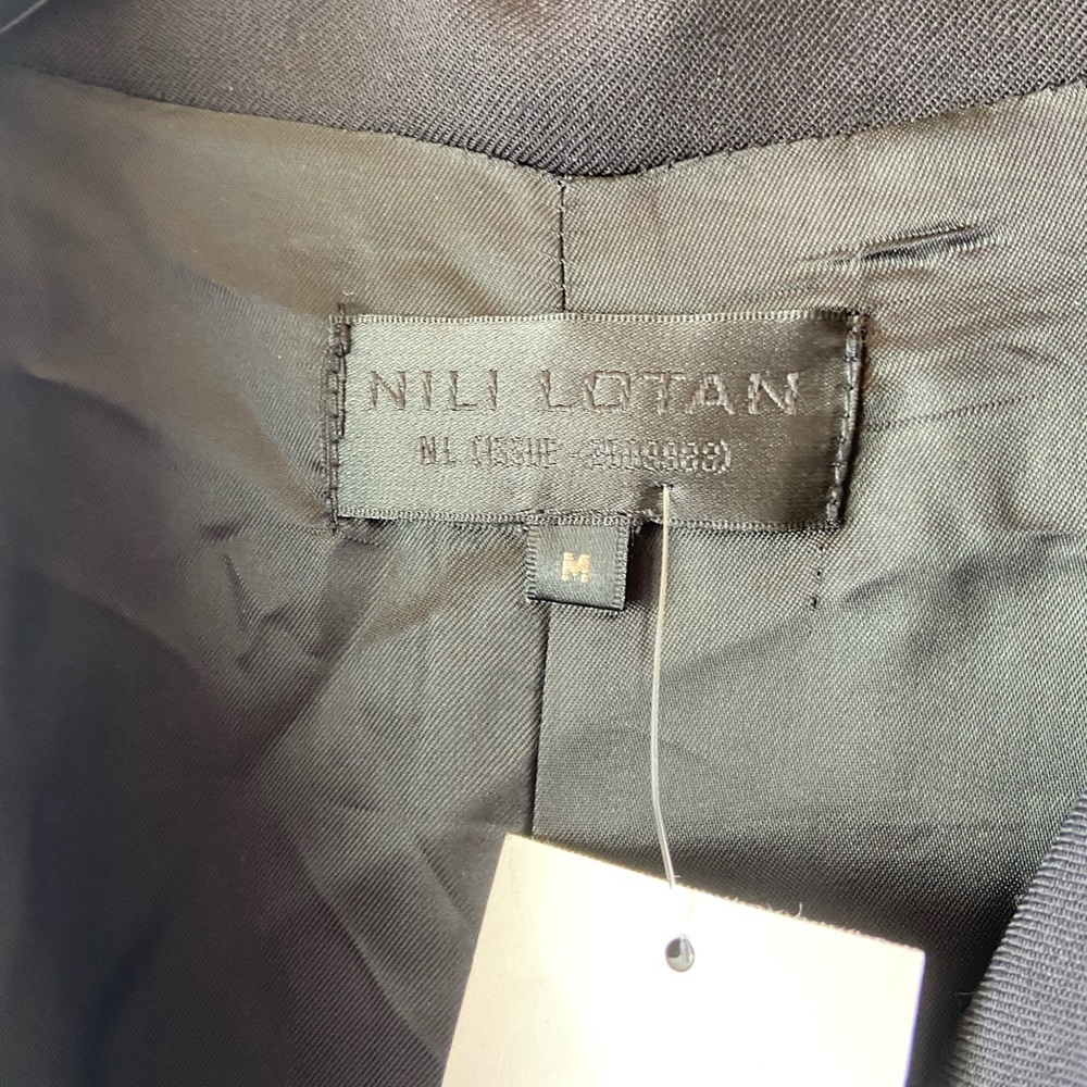 Nili Lotan matland frayed wool black trench coat - Picture 6 of 16